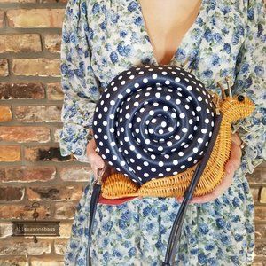 Kate Spade Enchanted Wicker Snail Crossbody Blue